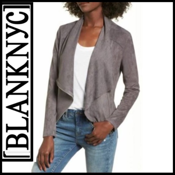 NWT Blank NYC Vegan Suede Drape Front Jacket XS - Picture 12 of 14